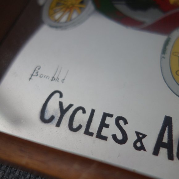 Vintage Clement Paris Cycles & Automobiles Mirror Glass Tray - Picture 3 of 12